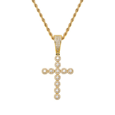 Collar Colgante Cruz Jesús Retro con Circonitas Brillantes para Hombre y Mujer - Image 5