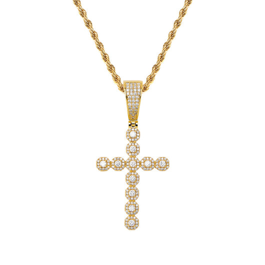 Collar Colgante Cruz Jesús Retro con Circonitas Brillantes para Hombre y Mujer - Image 5