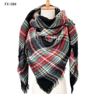 Bufanda Reversible a Cuadros Multicolor con Tacto Cachemira - Image 10
