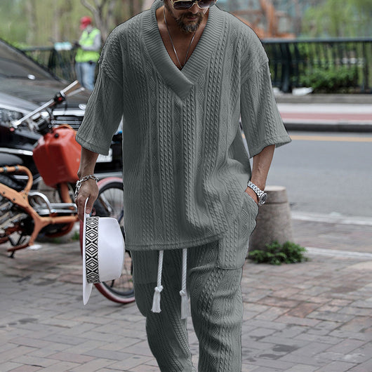 Conjunto Casual Hombre: Playera Suelta Manga Corta + Pantalón - Image 17