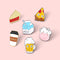 Broche Metálico Temático de Comida y Café - Accesorios Divertidos