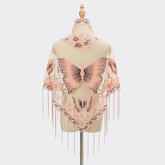 Pañuelo Triangular Calado con Encaje Elegante para Mujer - Image 12