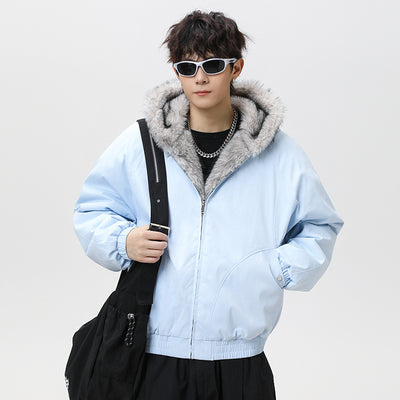 Chaqueta Acolchada de Algodón con Cuello de Forro Polar Retro para Hombre - Image 3