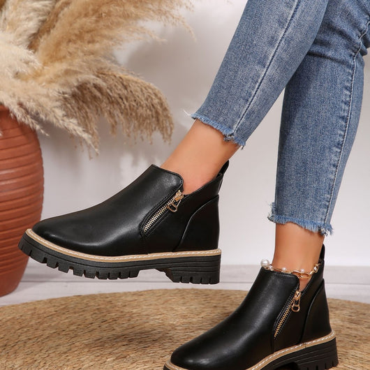 Botas de Tacón Alto Redondo para Otoño e Invierno - Image 4