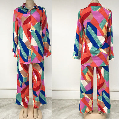 Conjunto Suelto de Blusa Estampada y Pantalón para Mujer - Image 7