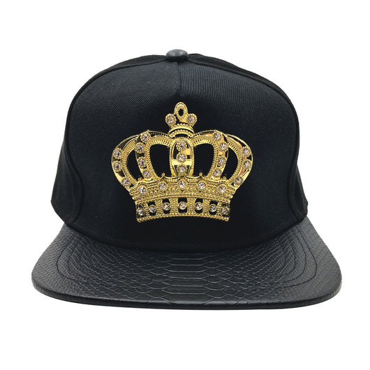 Gorra de Béisbol Hip-hop con Visera Plana y Detalles Diamantados para Protección Solar