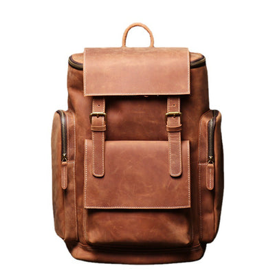 Mochila de Cuero Crazy Horse para Hombre - Portacomputadora 15.6" de Gran Capacidad - Image 7