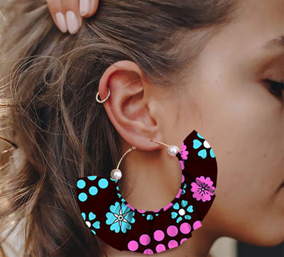 Aretes Artesanales Estampados de Diseño Exagerado - Image 13