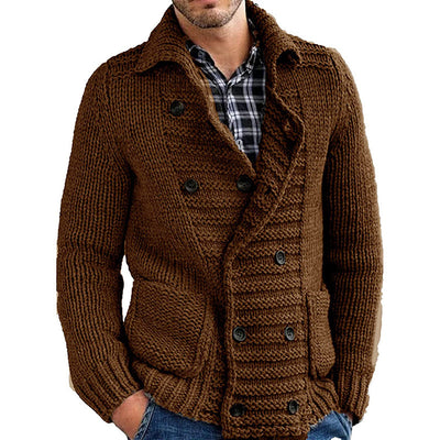 Cardigan de Solapa Hombre Color Liso - Suéter Elegante - Image 10