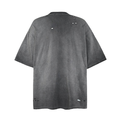 Camiseta Punk Desgastada de Manga Corta para Hombre - Image 15