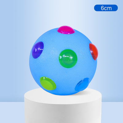 White 10cm TPR pet training ball with colorful luminous dots for small dogs. - Image 9