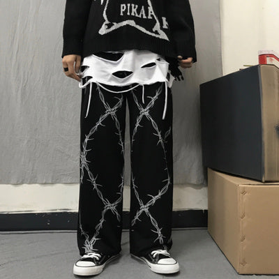 Pantalones Rectos Casual Estampado Oscuro - Image 6