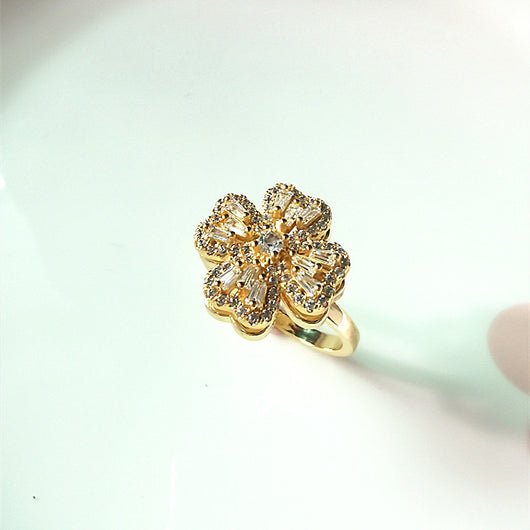 Anillo Giratorio de Cobre con Micro Incrustaciones para Mujer - Image 13