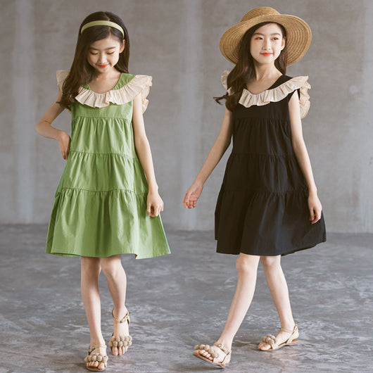 Vestido Combinado con Chaleco y Falda Larga Estilo Loto - Image 9
