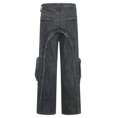 Pantalones Vaqueros Oversized Estilo Urbano Americano Corte Pesado - Image 16