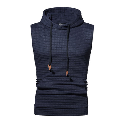 Sudadera sin Mangas Jacquard Tejida de Color Sólido para Hombre - Image 29