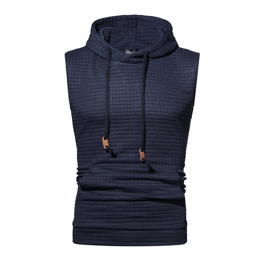 Sudadera sin Mangas Jacquard Tejida de Color Sólido para Hombre - Image 29