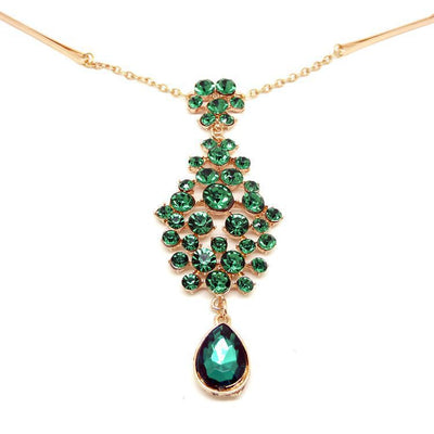Cadena Frontal Étnica de Esmeralda - Estilo Boho Chic - Image 4