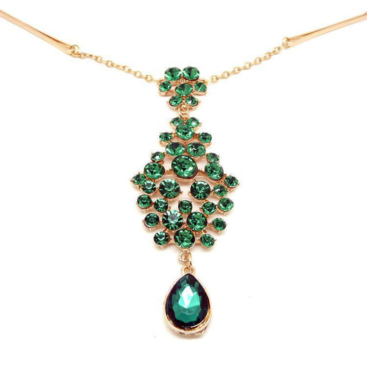 Cadena Frontal Étnica de Esmeralda - Estilo Boho Chic - Image 4