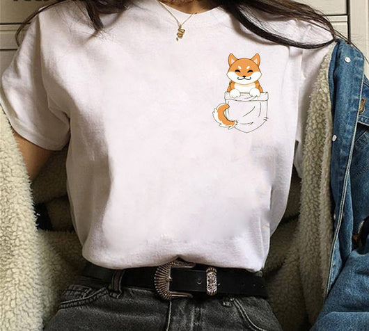 Playera de Pareja Estampado Shiba Inu para Hombre y Mujer - Image 13
