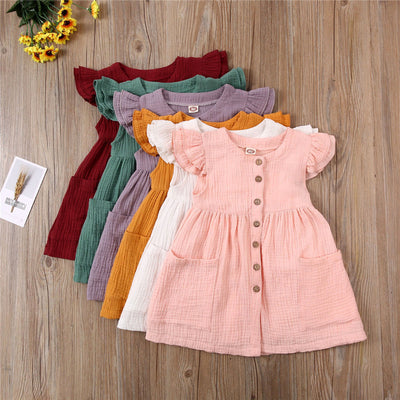 Vestido de Algodón Manga Corta para Niñas - Image 4