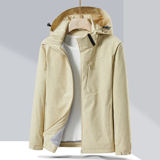 Lavender windproof sports jacket with a hood, full zipper, and fleece lining, shown on a hanger. - Image 10