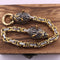 Pulsera de Acero Titanio con Dije Cabeza de Lobo para Hombre