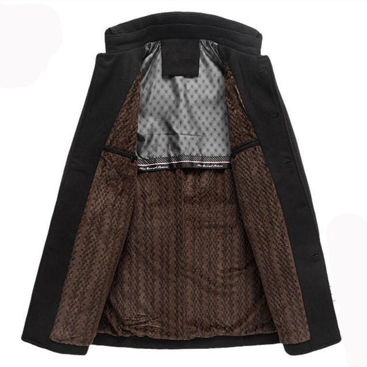 Abrigo Polar Tipo Trench Tejido Largo Medio para Hombre - Image 4