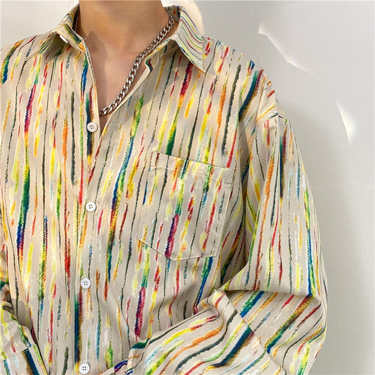 Camisa Casual Estampada de Temperamento Masculino - Image 7