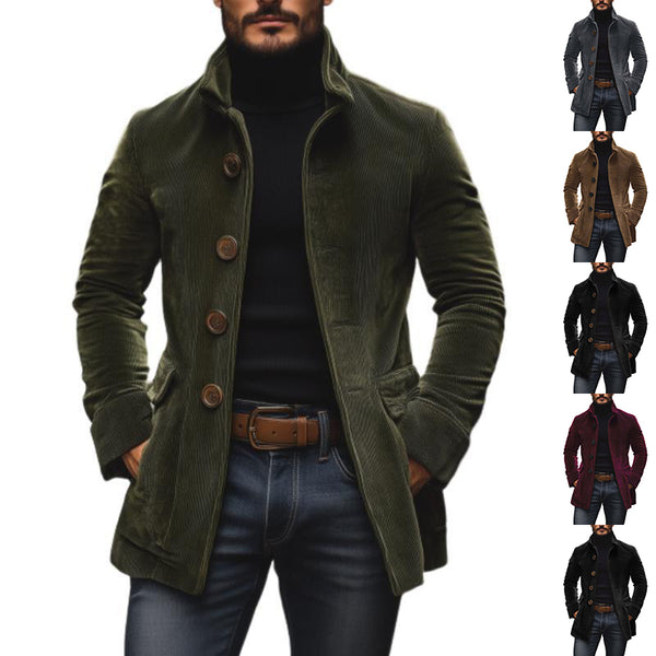 Abrigo Casual para Hombre con Cuello Alto - Estilo Blazer de Invierno