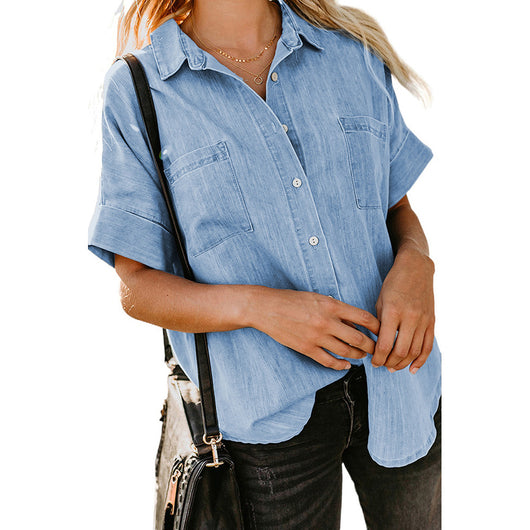 Camisa Casual de Solapa Lisa - Versátil y Minimalista - Image 13
