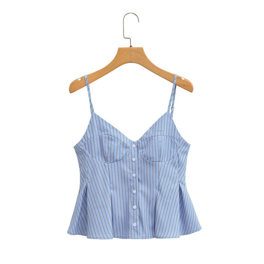 Blusa Camiseta sin Mangas con Pliegues en Popelina - Image 5