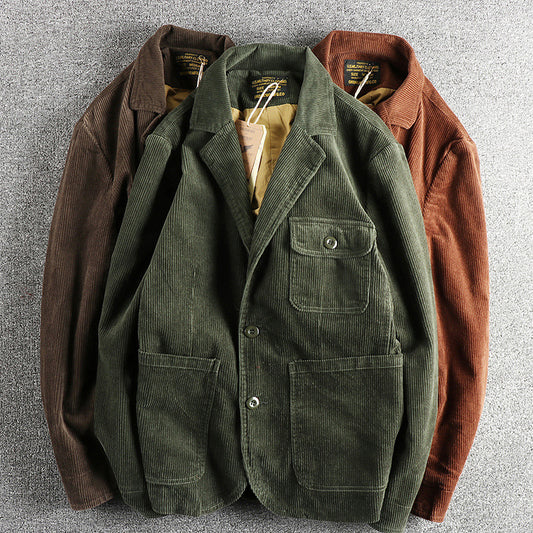 Chaqueta Retro Amekaji de Pana 100% Algodón Lavado Vintage