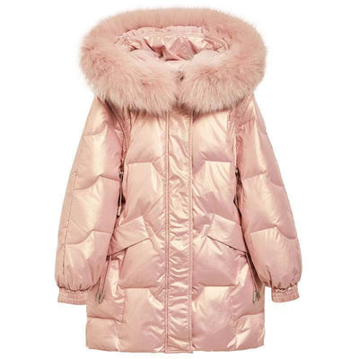 Abrigo Acolchado Talla Grande para Niña con Cuello de Lana - Invierno Cálido - Image 2