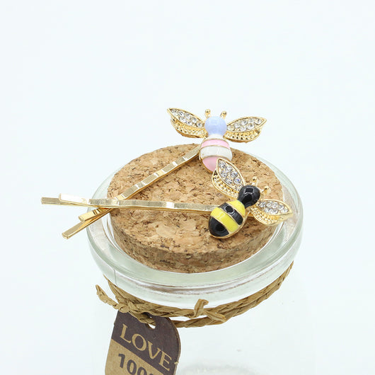 Pasador de Cabello Abeja con Goteo de Color - Clip Costero Pequeño - Image 9