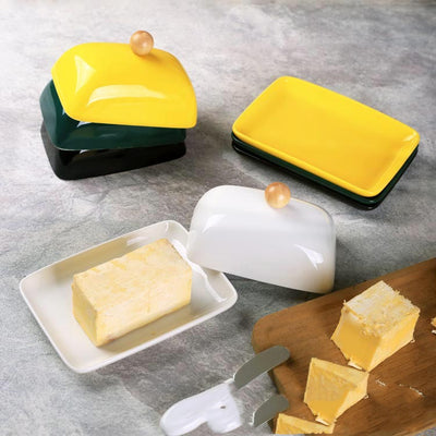 Mantequillera de Cerámica Simple con Tapa - Image 19