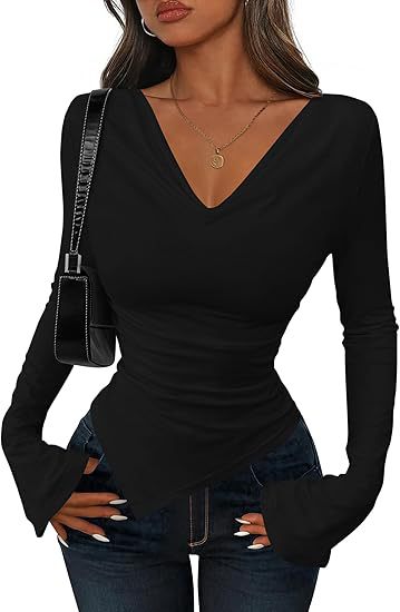 Blusa Asimétrica de Cuello Alto para Mujer - Diseño Sexy y Reductor - Image 12