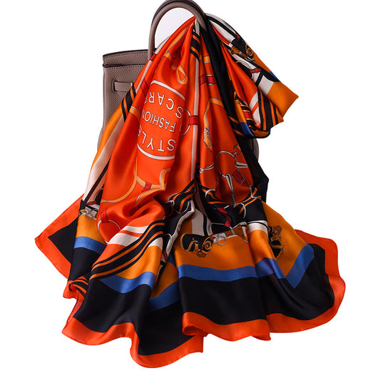 Pañuelo de Seda Estilo Occidental para Verano - Chal Estampado de Moda - Image 11