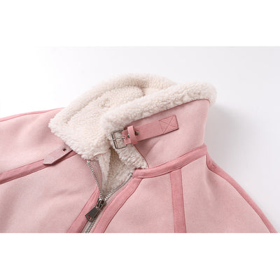 Chaqueta Motociclista Holgada de Lana Sintética para Mujer - Image 2