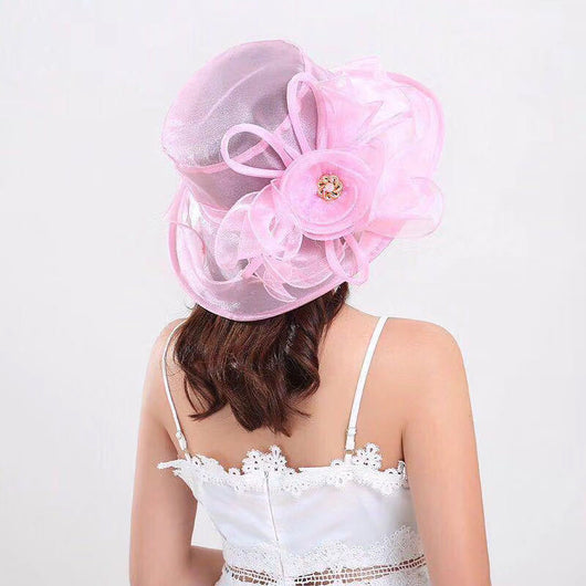 Sombrero de Gasa con Flores para Bodas y Eventos - Image 8
