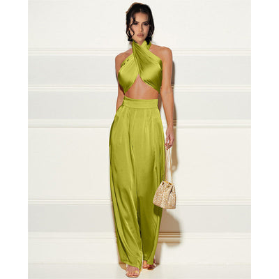 Traje Ejecutivo Mujer con Escote Envolvente y Pantalón Ancho - Image 14