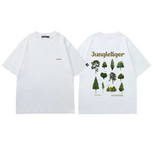 Camiseta Holgada con Estampado Botánico Cuello Redondo Manga Corta - Image 4