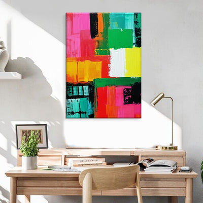 Cuadro Abstracto Dopamina Pintura al Óleo Lienzo Grande Decoración Moderna Oficina - Image 3