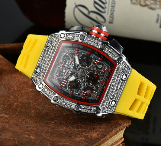 Reloj de Lujo para Hombre con Diseño Calavera y Cristales Brillantes