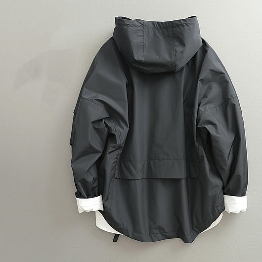 Chaqueta Retro Estilo Japonés para Hombre - Corta, Cortaviento y Amplia - Image 4