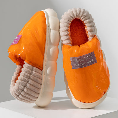 Pantuflas de Algodón Impermeables con Suela Gruesa y Talón Cubierto - Image 3