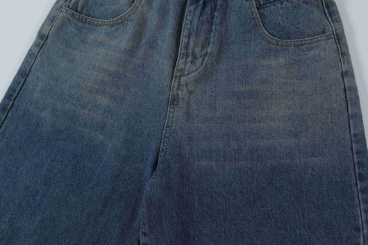 Shorts Vaquero Recto Desgastado con Roturas Retro para Hombre - Image 18