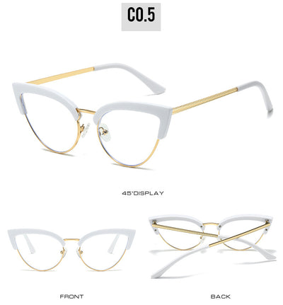 Gafas Elegantes Marco Grande Metal Mitad Inferior - Image 29