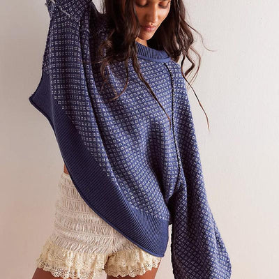 Suéter Tejido Jacquard Cuello Redondo para Otoño e Invierno - Image 3