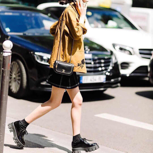 Zapatos Plataforma Estilo Británico con Cordones